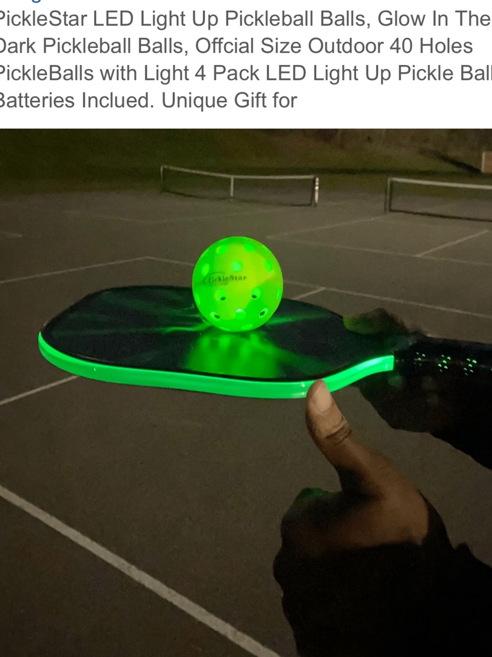 PickleStar LED Light-Up Pickleball with Batteries Included New in Box 4 Balls